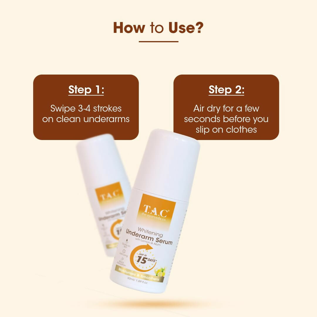 TAC - The Ayurveda Co. Lemon Serum Roll-On for Women & Men with Aloe Vera for Skin Whitening & Long Lasting Freshness