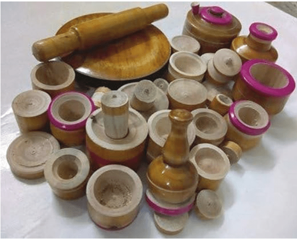 Wood Eco Friendly Wooden Kids Toy Kitchen Set Brown/Choppu Jaman Brown Color and Kids chakla belan Combo - Drmedicart