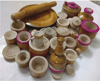 Wood Eco Friendly Wooden Kids Toy Kitchen Set Brown/Choppu Jaman Brown Color and Kids chakla belan Combo - Drmedicart