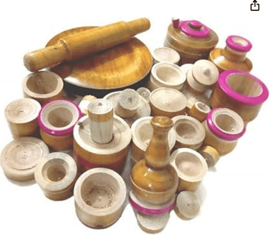 Buy Wood Eco Friendly Wooden Kids Toy Kitchen Set Brown/Choppu Jaman Brown Color and Kids chakla belan Combo from DrMediCart, Ship from India to USA