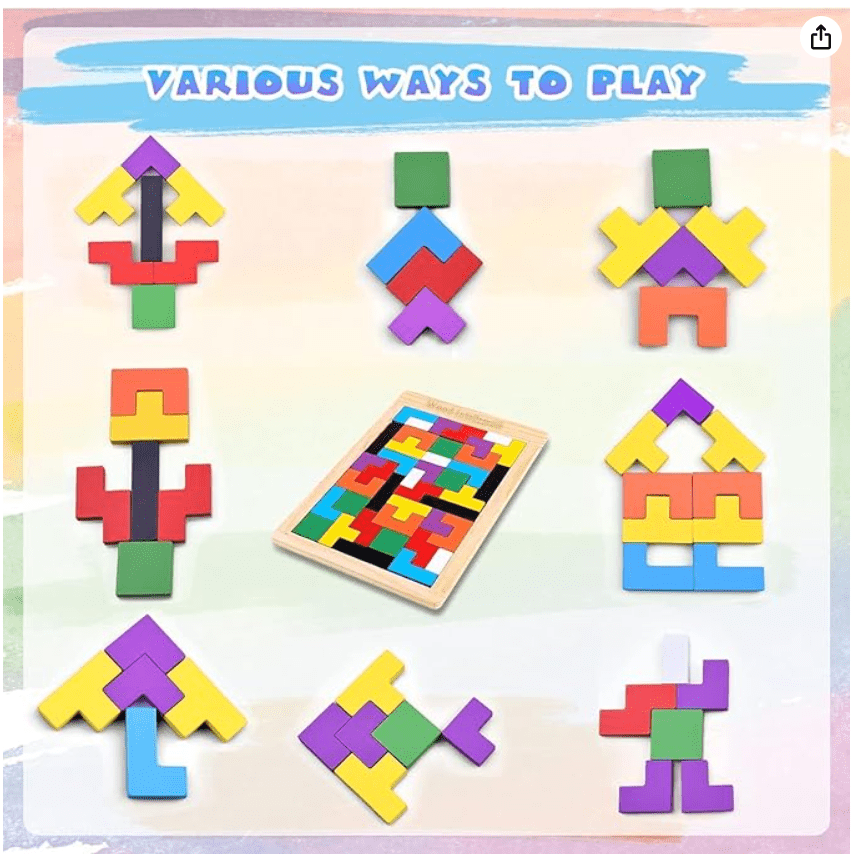 Wooden Russian Blocks Puzzles for Kids Adults, Wood Intelligence Puzzle for Kids Ages 3 - 8,Wooden Kids Puzzles Brain Teasers Toy Educational Gift for Kids - Drmedicart