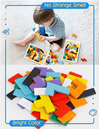 Wooden Russian Blocks Puzzles for Kids Adults, Wood Intelligence Puzzle for Kids Ages 3 - 8,Wooden Kids Puzzles Brain Teasers Toy Educational Gift for Kids - Drmedicart