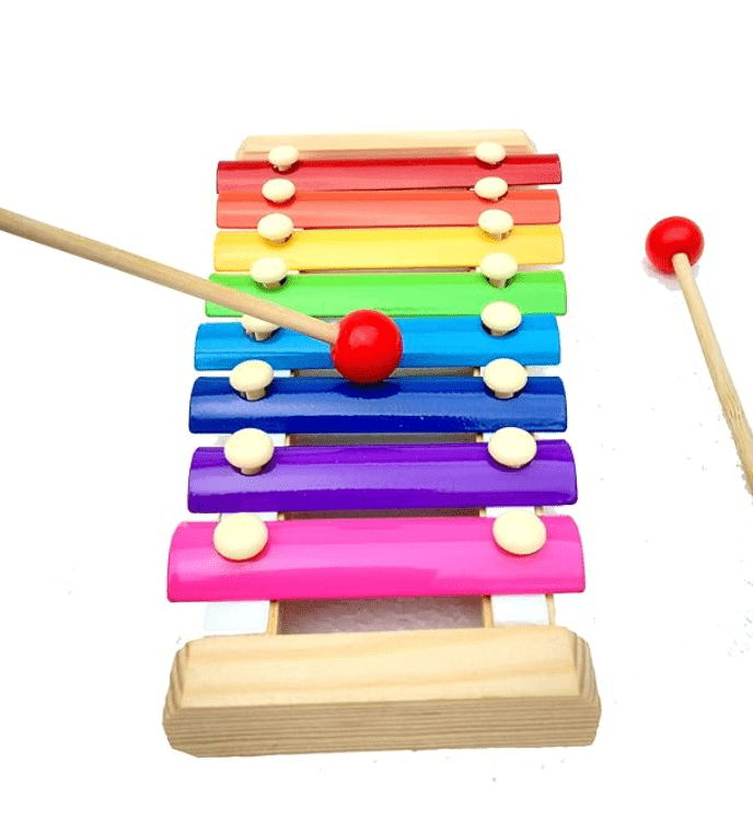 Wooden Xylophone Musical Toy with 8 Note, Multicolour, 3+, 1 Xylophone, 2 Sticks - Drmedicart