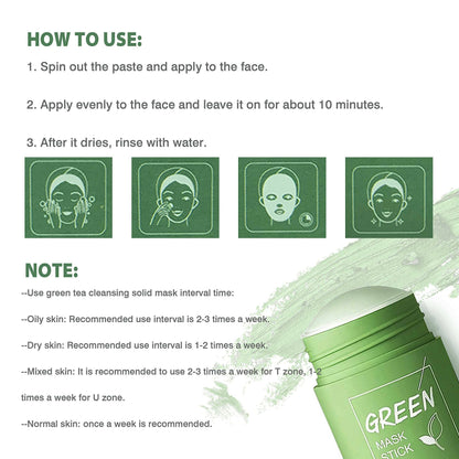 Favon Green Tea Face Mask Cleansing Stick for Anti Acne