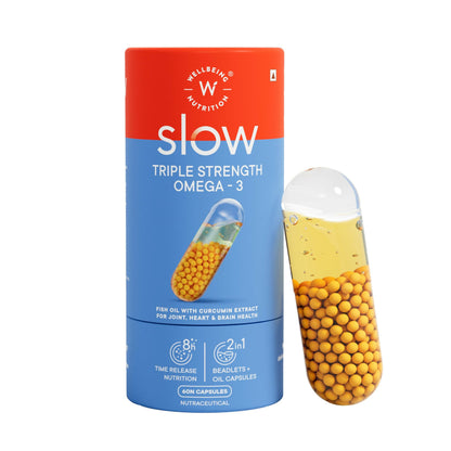 Wellbeing Nutrition Slow Triple Strength Omega 3 Fish Oil Capsules For Men and Women
