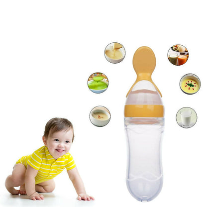 Buy Safe-O-Kid Easy Set of 2 Squeezy Silicone Food Feeder Spoon (Soft Tip) Bottle- Yellow- 90mL from DrMediCart, Ship from India to USA
