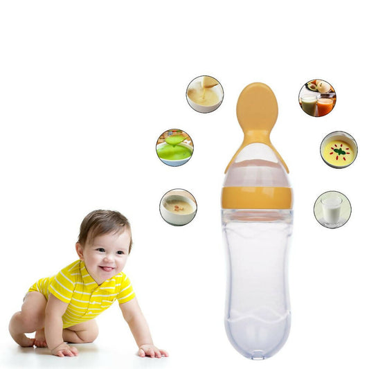 Buy Safe-O-Kid Easy Set of 2 Squeezy Silicone Food Feeder Spoon (Soft Tip) Bottle- Yellow- 90mL from DrMediCart, Ship from India to USA