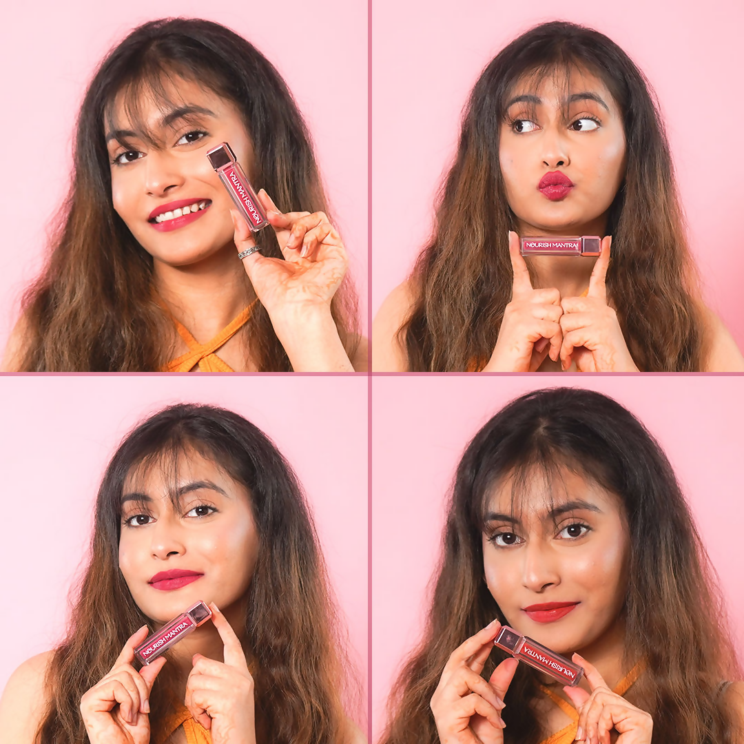 Nourish Mantra Liquid Lipstick Creamy Matte with SPF/ Water Proof, Smudge Proof Shade Masoom Pink