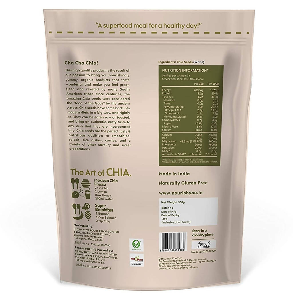 Nourish You Organic White Chia Seeds