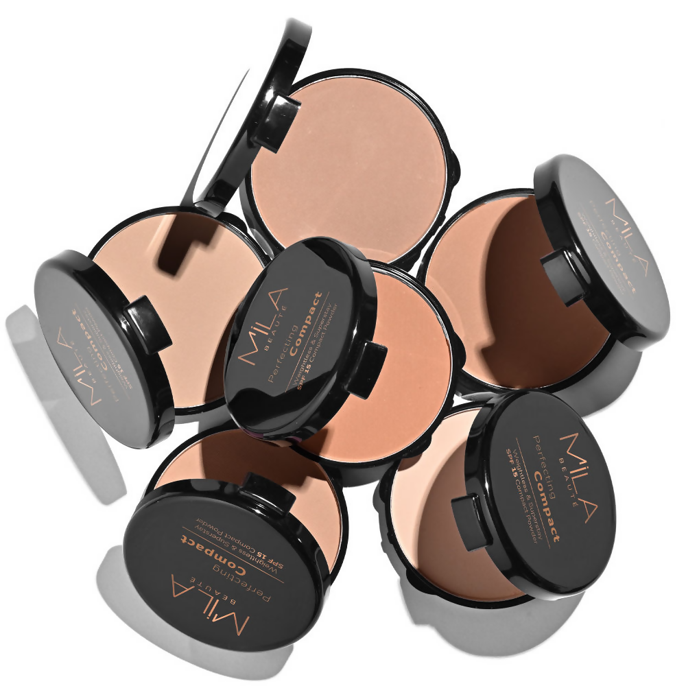Mila Beaute Superstay Natural Matte Finish Perfecting Compact Powder with SPF 15 - True Beige