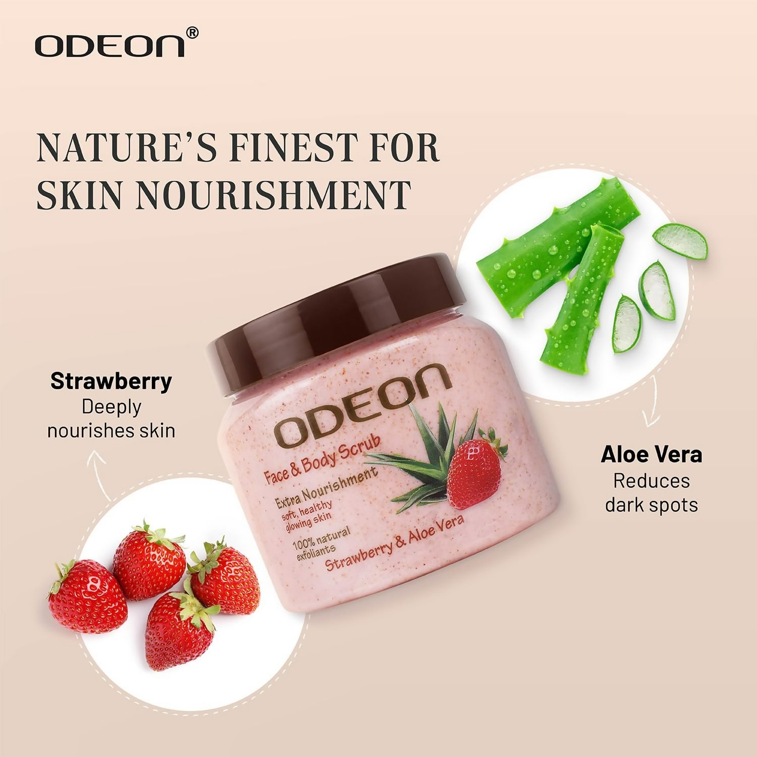 Odeon Strawberry & Aloe Vera Face and Body Scrub