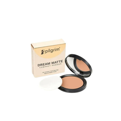 Pilgrim Dream Matte Compact Powder For Deep Skin Tone Rich Caramel