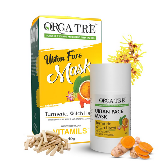 Orgatre Ubtan Face Mask Stick For Men & Women For Sun Tan, Natural Glow With Natural Haldi