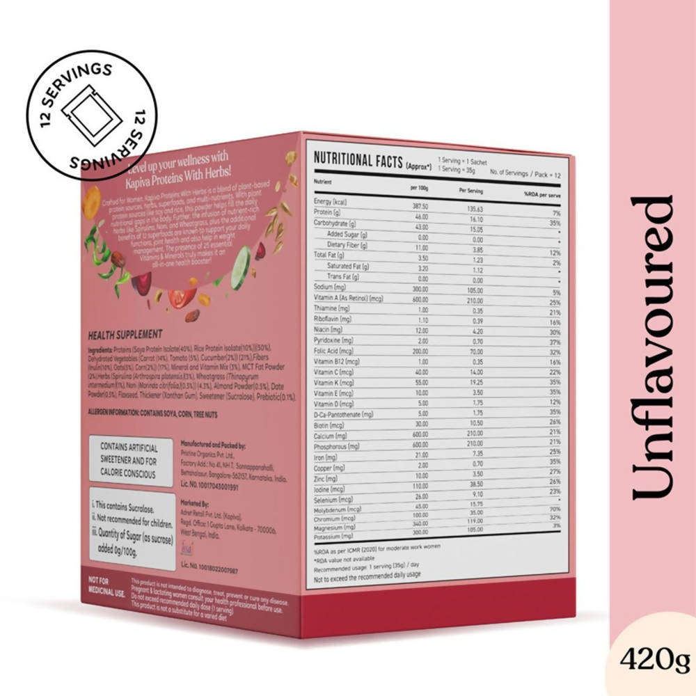 Kapiva Ayurveda Proteins with Herbs - Unflavoured
