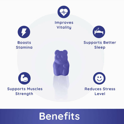 Purna Gummies Ashwagandha Wild Berry Flavour Gummies to Decrease Stress