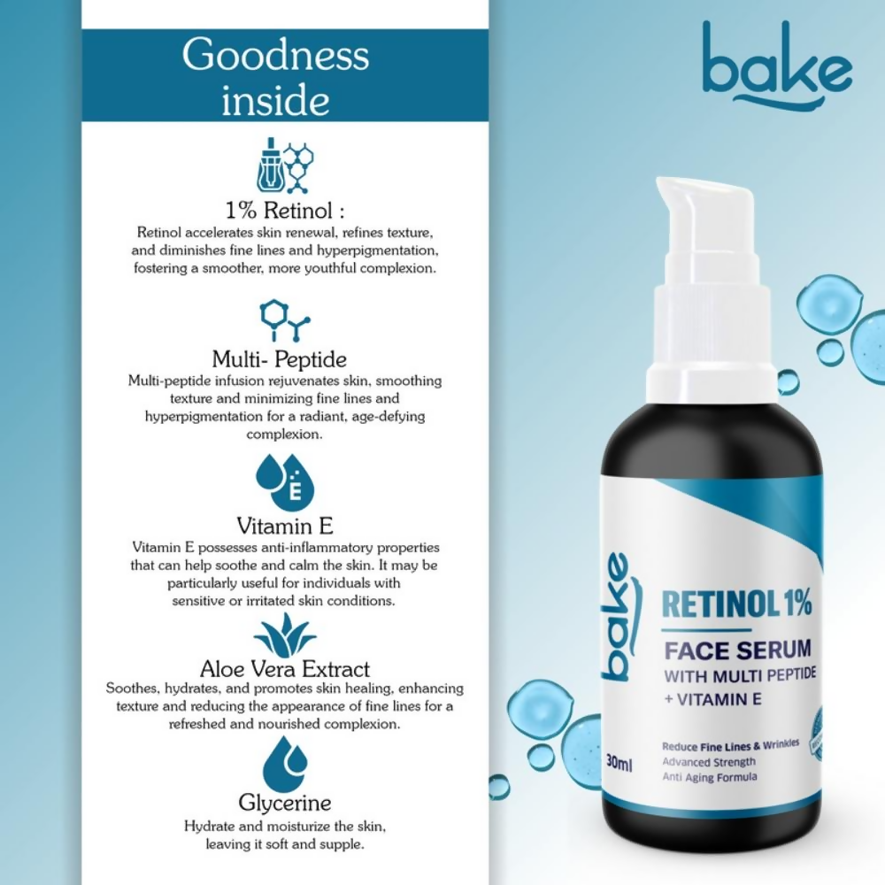 Bake Retinol 1% Face Serum With Multi Peptide + Vitamin E