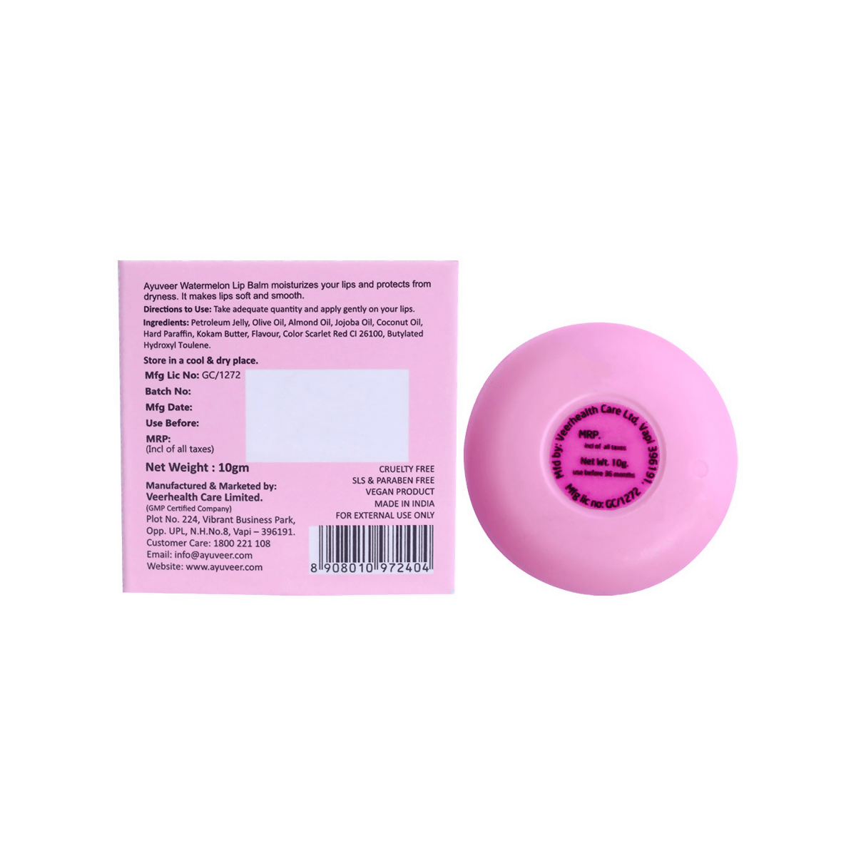 Ayuveer Watermelon Lip Balm