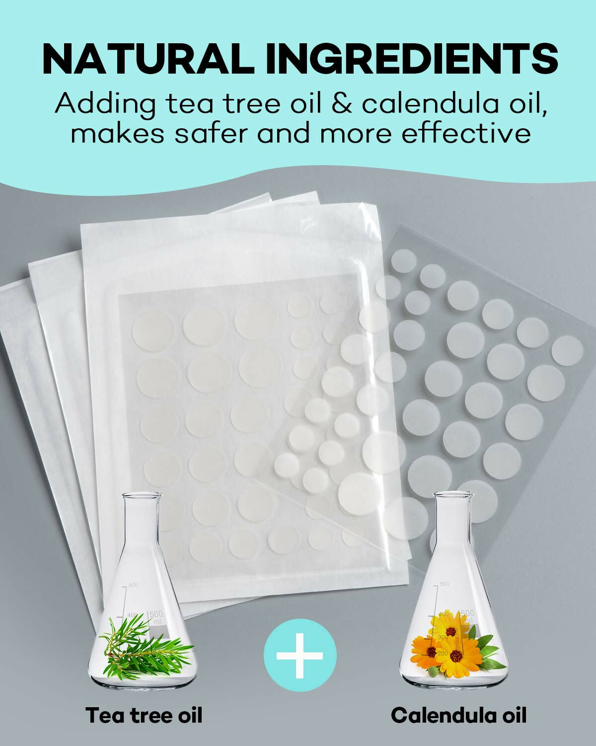 TKTK Acne Patch Pimple Patch - Acne Absorbing Cover Patch, Hydrocolloid Invisible Acne Patches For Face Zit Patch Acne Dots Tea Tree, Calendula Oil