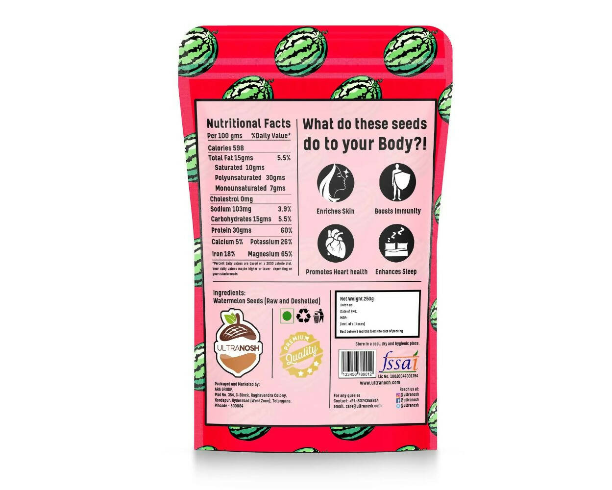 Ultranosh Premium Quality Watermelon Seeds