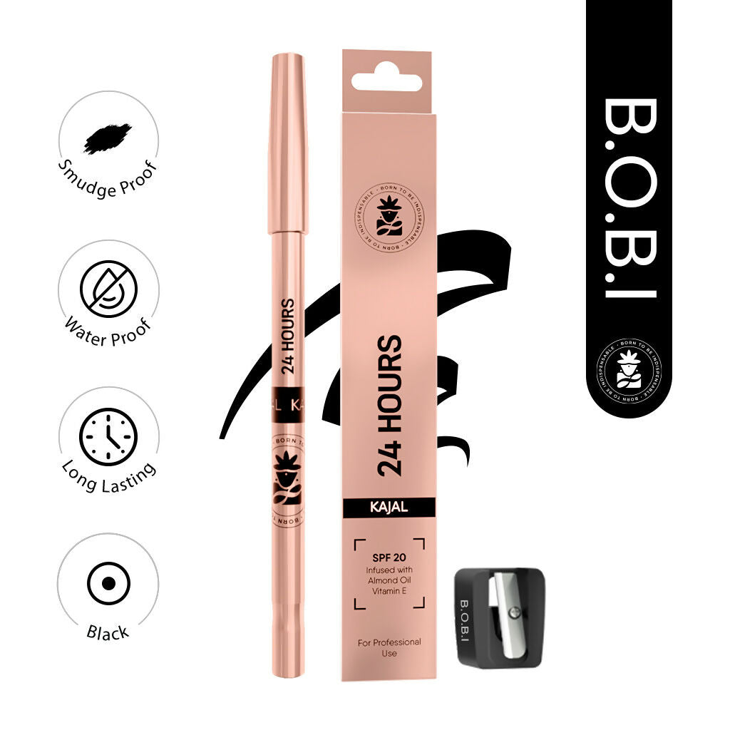 BOBI 24 Hours Kajal For Eyes Smudgeproof Waterproof Formula