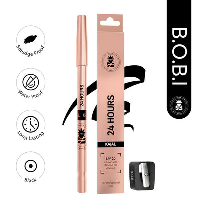 BOBI 24 Hours Kajal For Eyes Smudgeproof Waterproof Formula