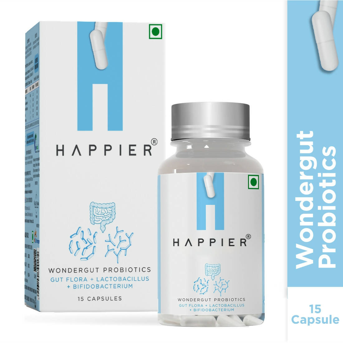 Happier Wondergut Probiotics Capsules