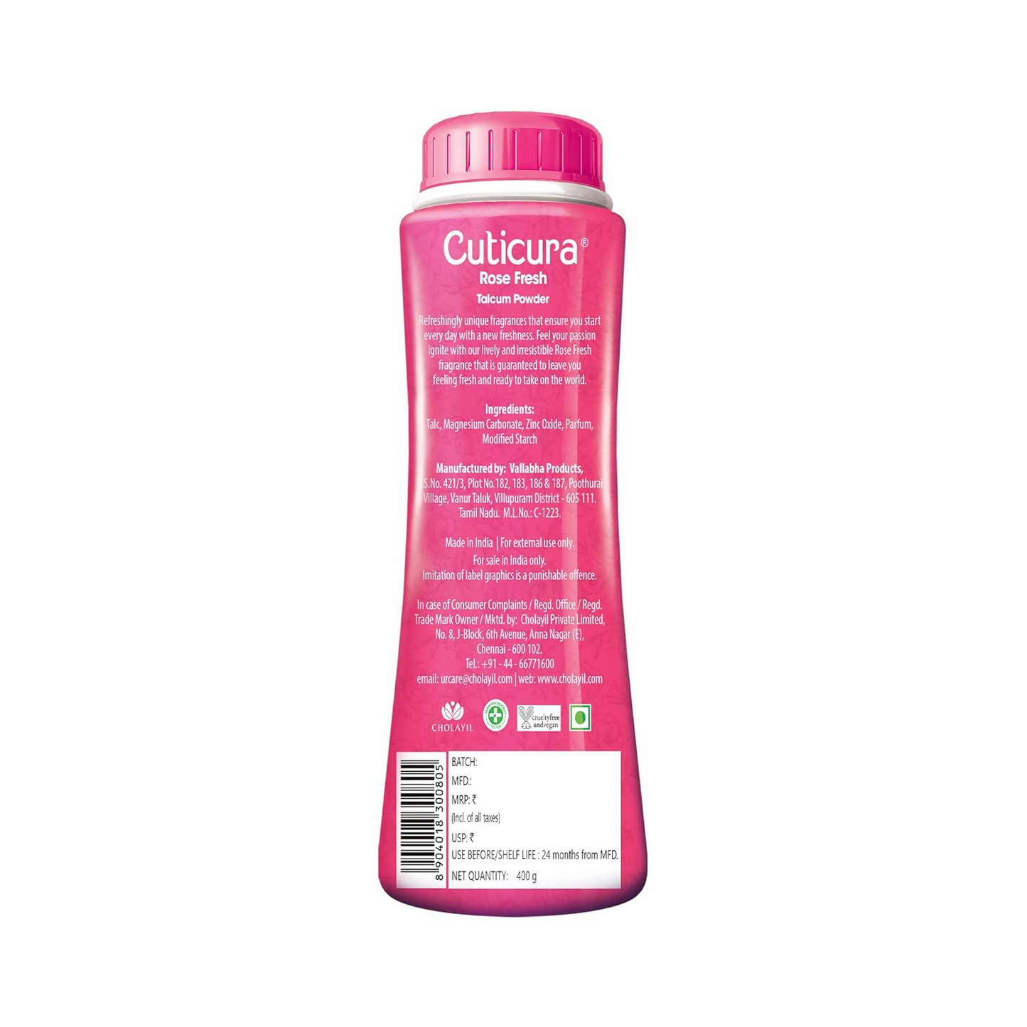 Cuticura Rose Fresh Talcum Powder