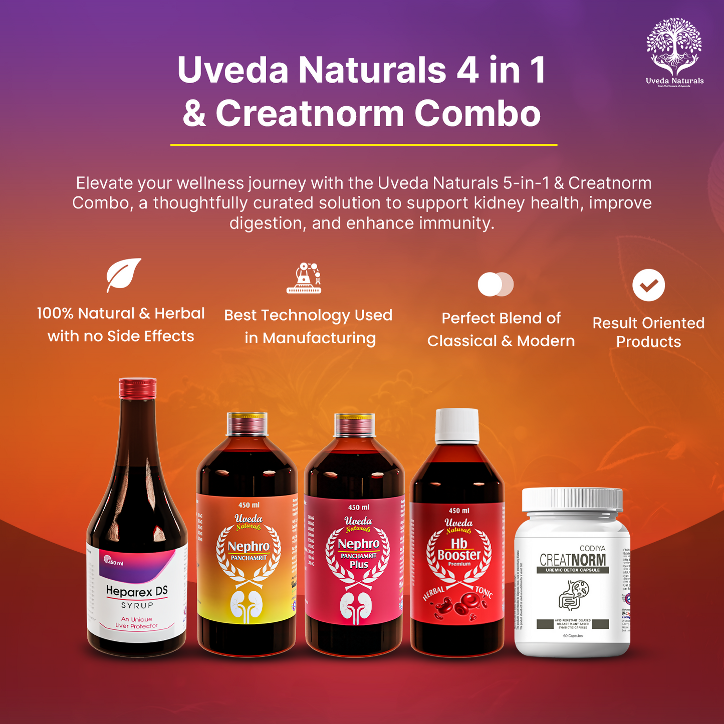 Uveda Naturals 4 in 1 & Creatnorm Combo