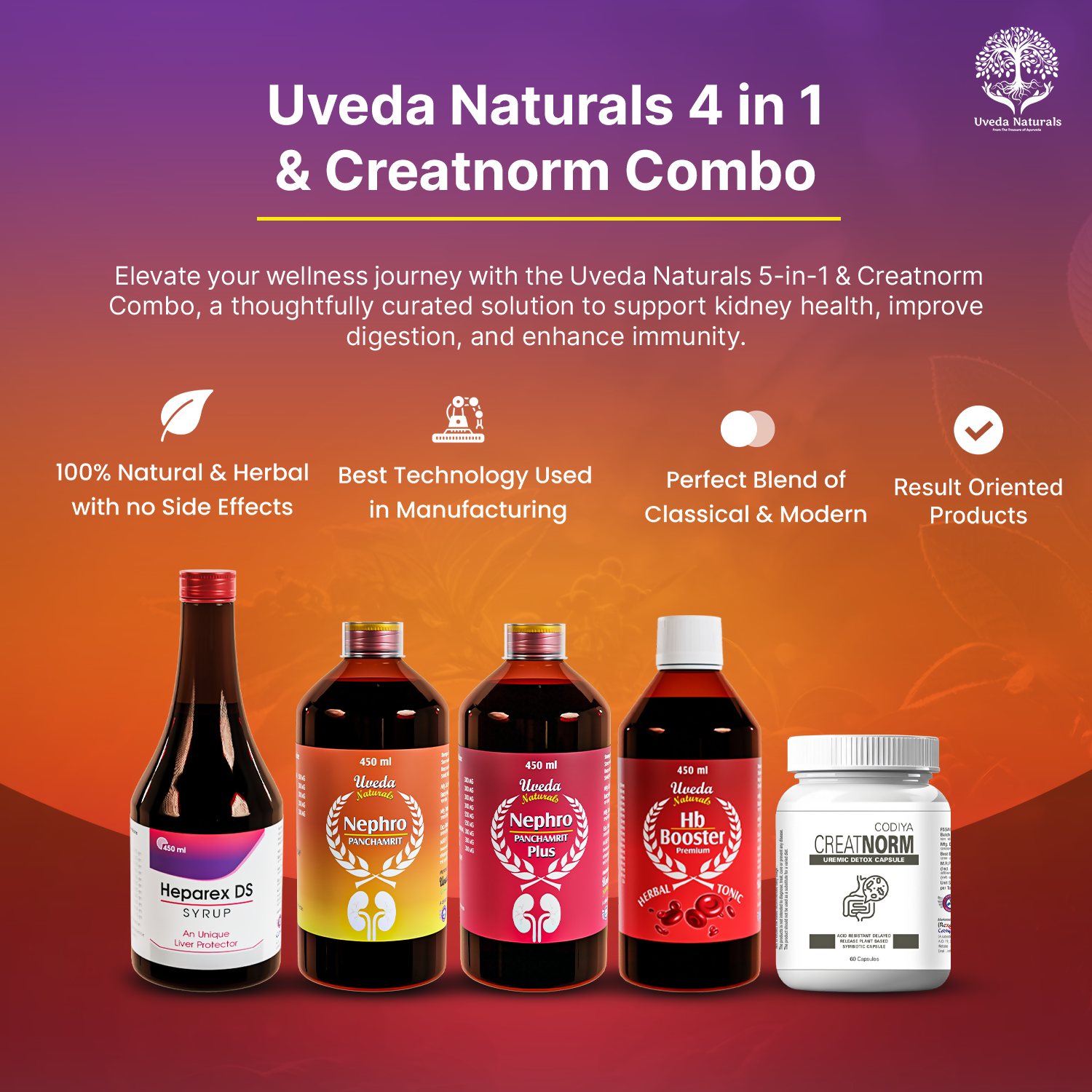 Uveda Naturals 4 in 1 & Creatnorm Combo