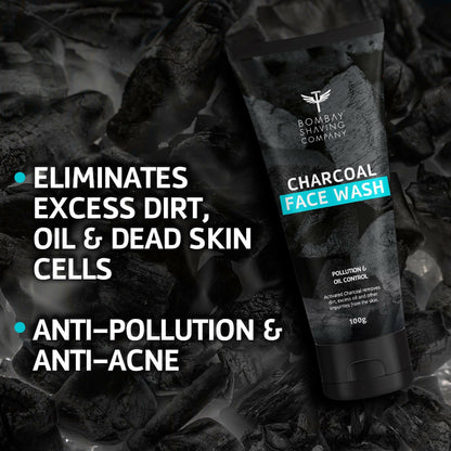 Bombay Shaving Company Charcoal Face Wash for Men Anti Pollution, Oil Control and Brightening