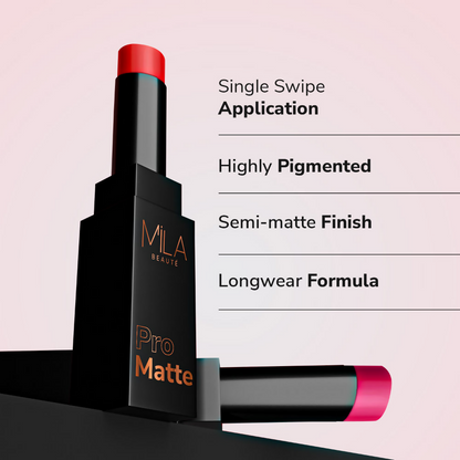 Mila Beaute Pro Matte Long Lasting Creamy Matte Finish Lipstick - Naina