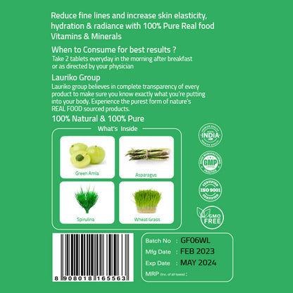Laurik Plant Based Collagen Type 1 & 3 Tablets For Men And Women | Collagen Tablets For Skin Radiance And Elasticity - DrMediCart