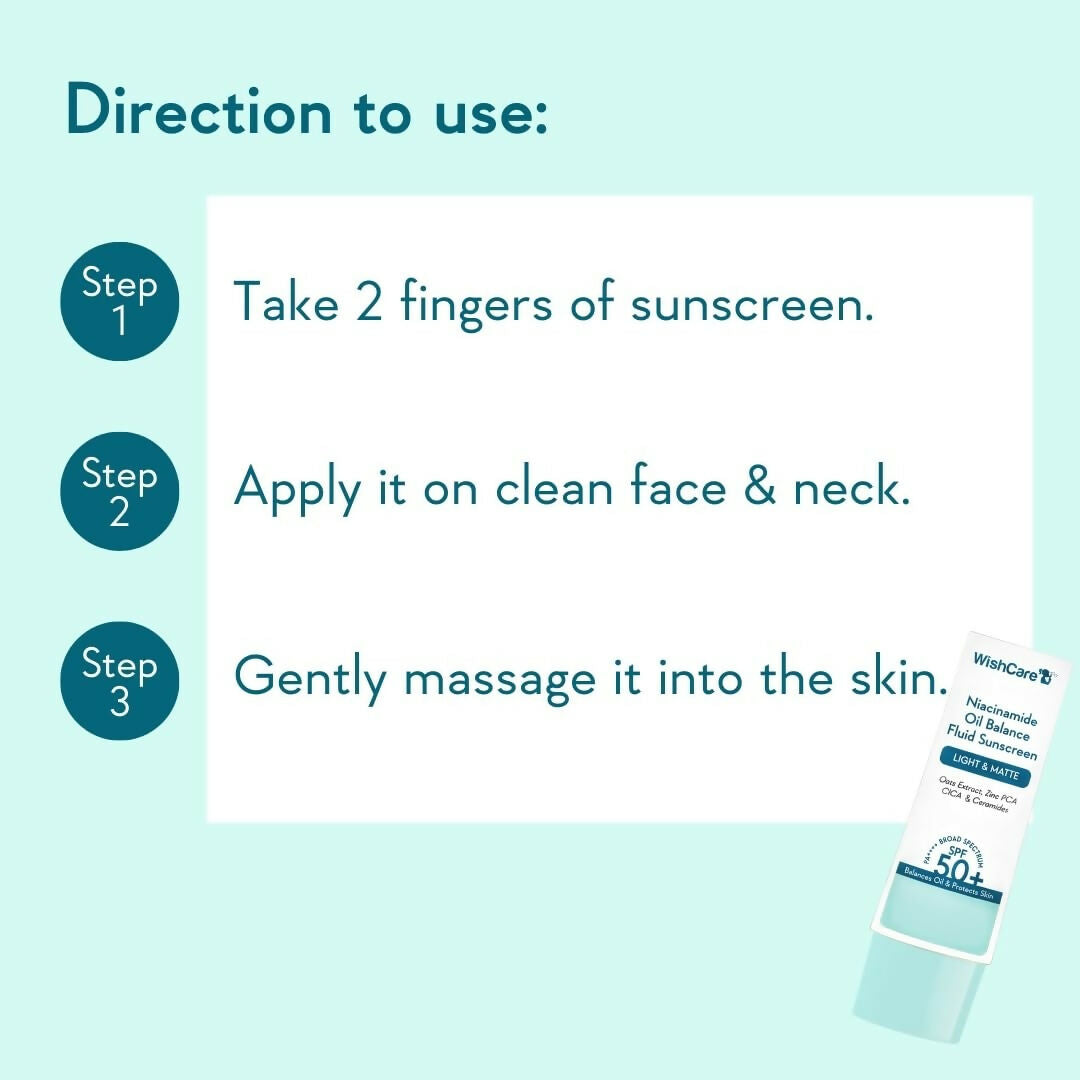 Wishcare 5% Niacinamide Oil Balance Fluid Sunscreen | SPF50 - Drmedicart
