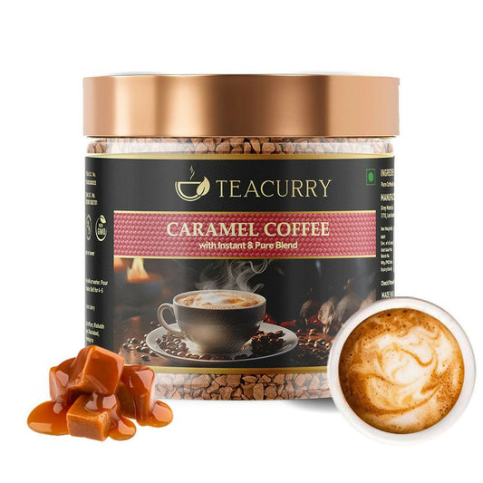 Buy Teacurry Caramel Instant Coffee Powder - Arabica Freeze Dried Coffee for Instant Hot & Cold Coffee from DrMediCart