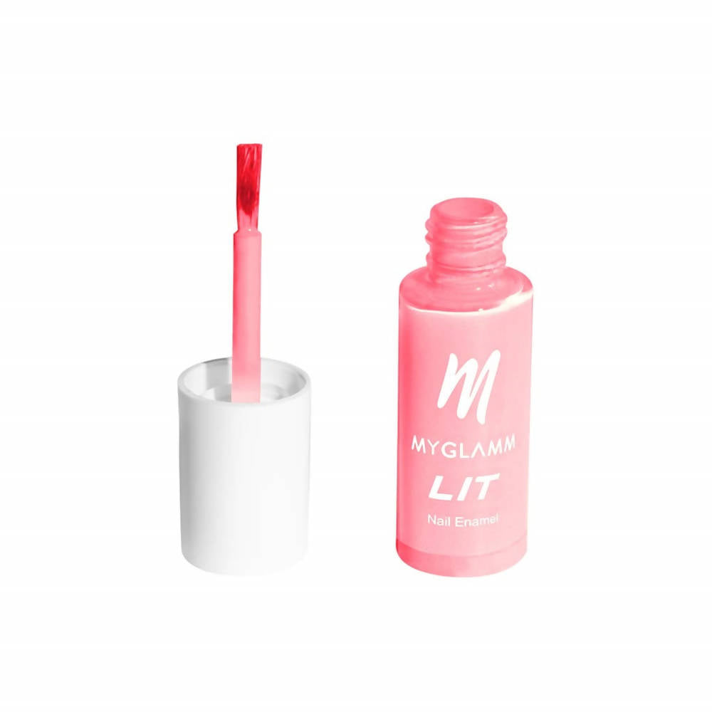 Myglamm LIT Nail Enamel - Crushing - Punch Pink Shade (7 Ml) - DrMediCart
