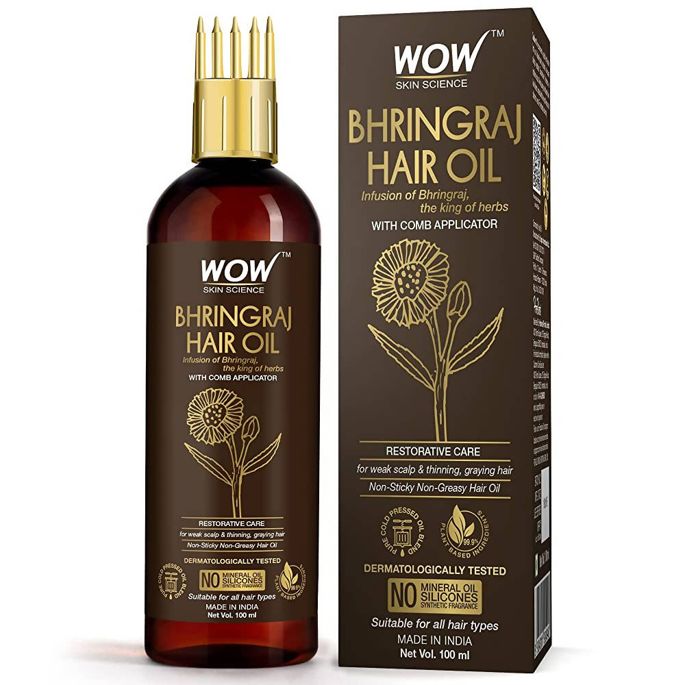 Wow Skin Science Bhringraj Hair Oil With Comb Applicator - DrMediCart