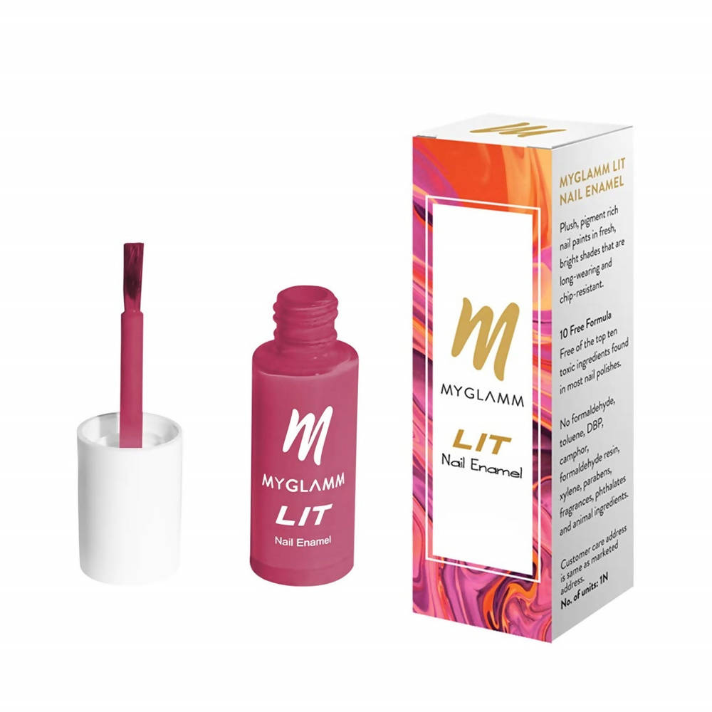 Myglamm LIT Nail Enamel - Fling - Fuchsia Shade (7 Ml) - DrMediCart