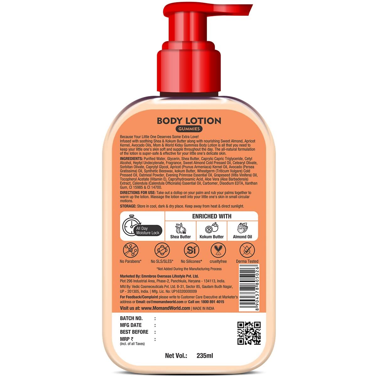 Mom & World Kidsy Gummies Moisturising Body Lotion
