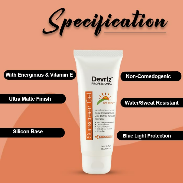 Devriz Professional Sunscreen Gel Spf 50 Pa+++