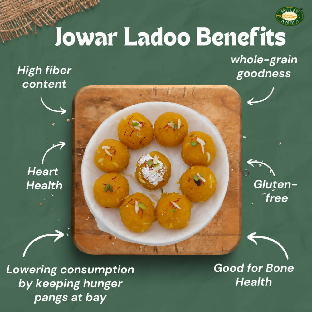 Millet Amma Jowar Laddoo-Made With Jaggery - Drmedicart