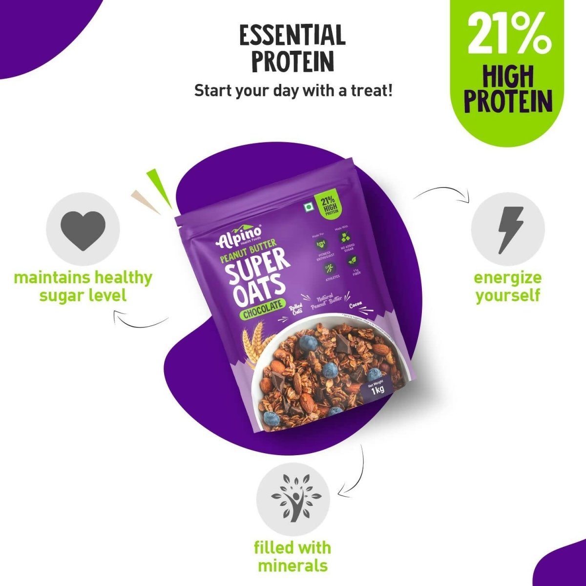 Alpino High Protein Super Rolled Oats Chocolate