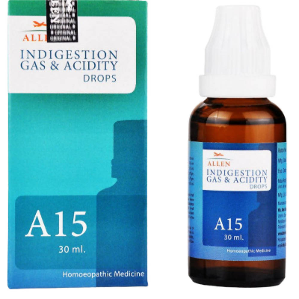 Buy Allen Homeopathy A15 Indigestion Gas & Acidity Drops from DrMediCart, Ship from India to USA