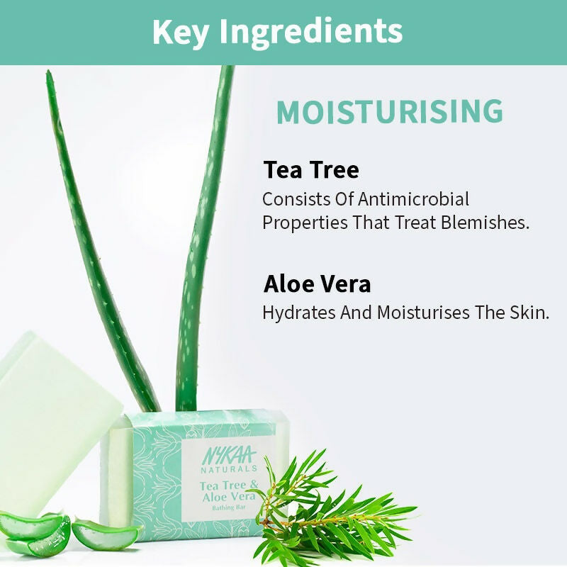 Nykaa Naturals Tea Tree & Aloe Vera Moisturising Bathing Soap - Drmedicart