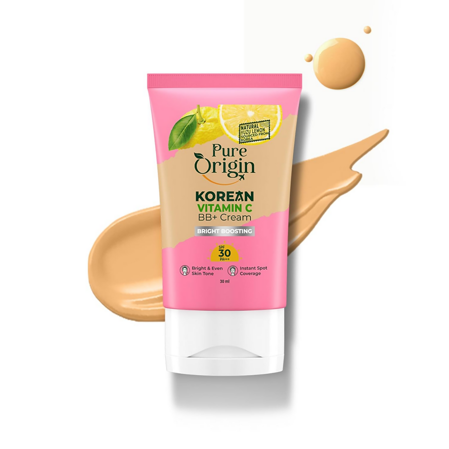 Pure Origin Korean Vitamin C Bright Boosting BB+ Cream Natural Bb Face Cream