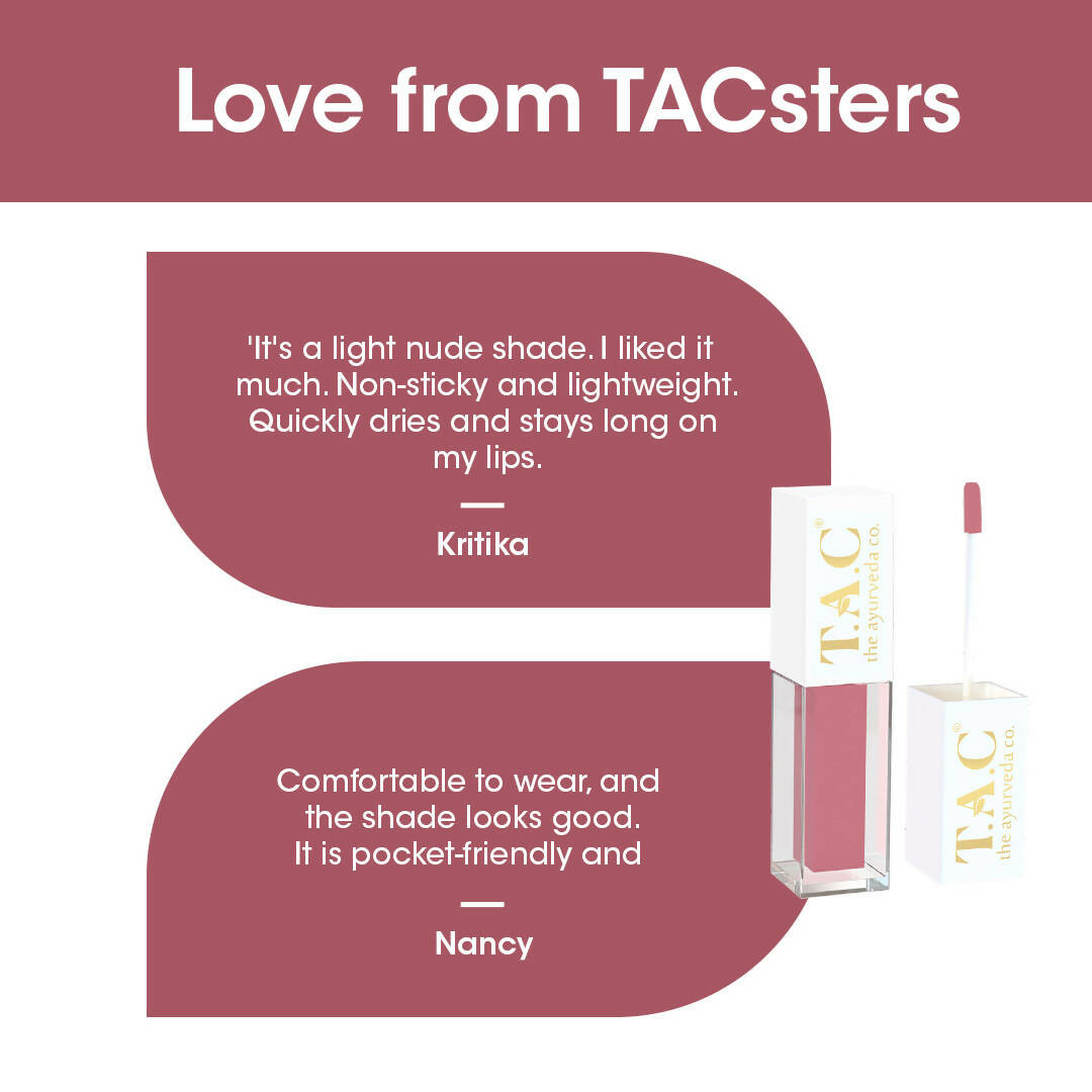 TAC - The Ayurveda Co. Liquid Matte Nude Lipstick - DrMediCart