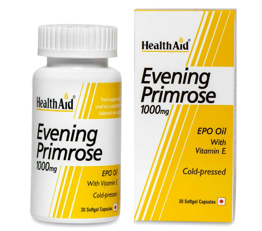 HealthAid Evening Primrose Oil 1000 mg With Vitamin E Softgel Capsules