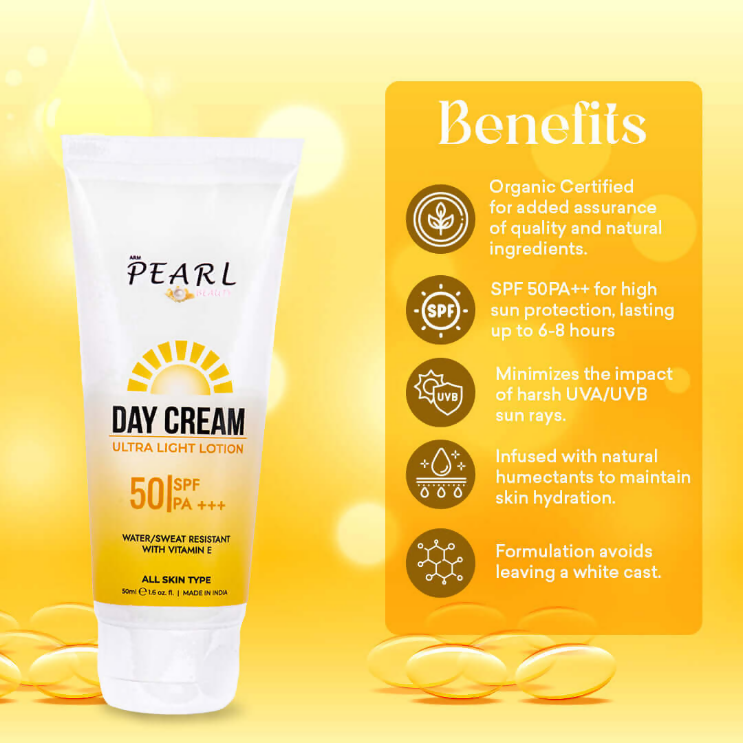 ARM Pearl Beauty Day Cream Ultra Light Lotion with SPF 50 PA+++