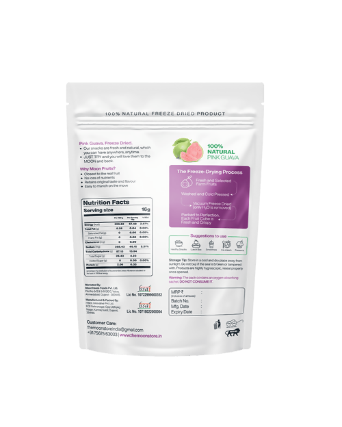 Moon Freeze Dried Pink Guava Cubes