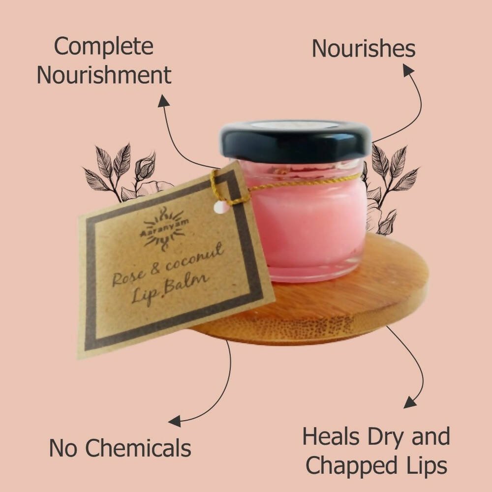 Aaranyam Rose & Coconut Lip Balm - DrMediCart