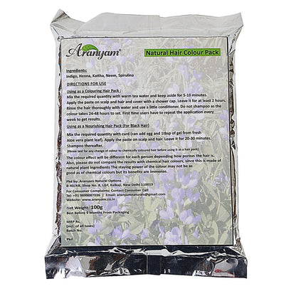 Aranyam Natural Colour and Nourish Hair Pack - Soft Black